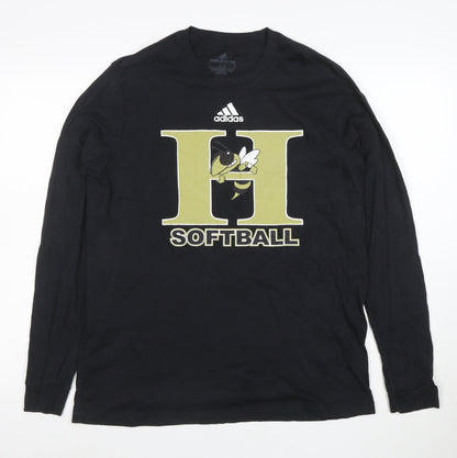 Adidas Men's Black Long Sleeve Softball Amplifier Tee L