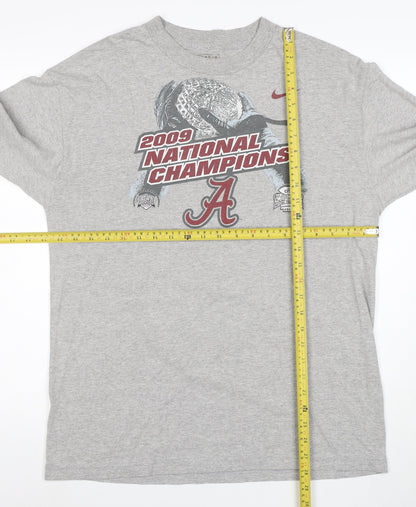 Nike Men's Grey Long Sleeve 2009 Champions Graphic T-Shirt Size L
