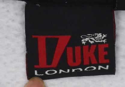 Duke London Men's Grey Full Zip Hoodie 3XL Graphic Print Cotton Blend