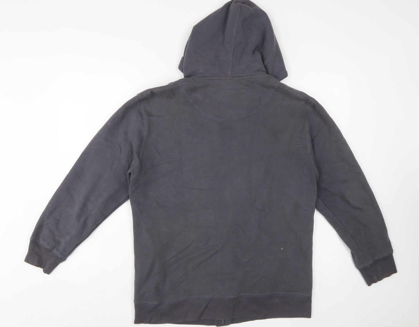 Next Men's Grey Full Zip Hoodie Medium Baseball Graphic Cotton Blend