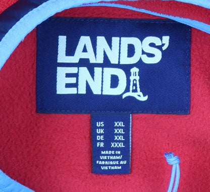 Lands' End Men's Red Fleece 1/2 Zip Pullover Sweatshirt XXL