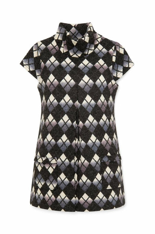 Culture Women's Black Argyle Collared Shift Dress Size 12