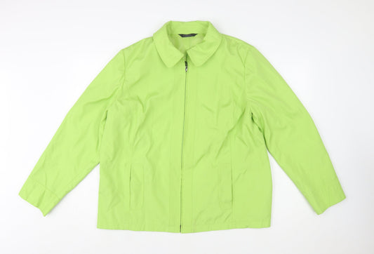 Bm Women's Green Lightweight Full Zip Polyester Jacket Size L