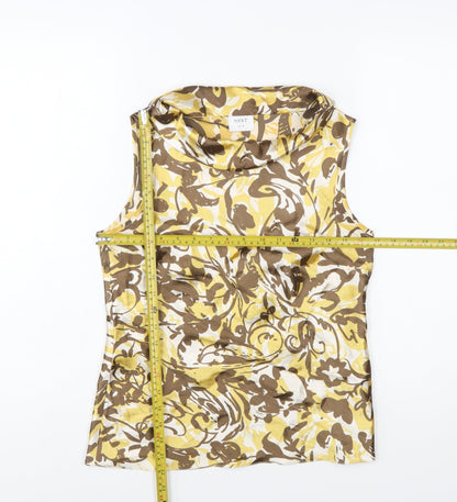Next Women’s Yellow Floral Cowl Neck Sleeveless Blouse UK 8