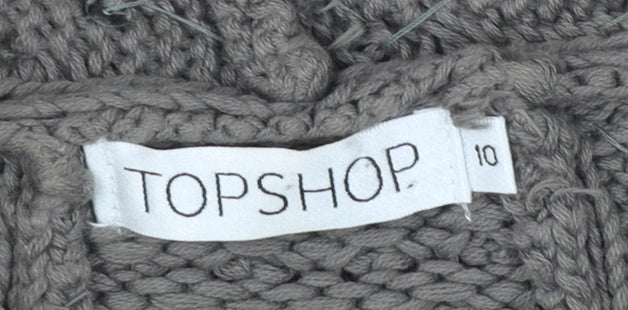 Topshop Women Grey Sequin Knit Shrug Jumper Size 10