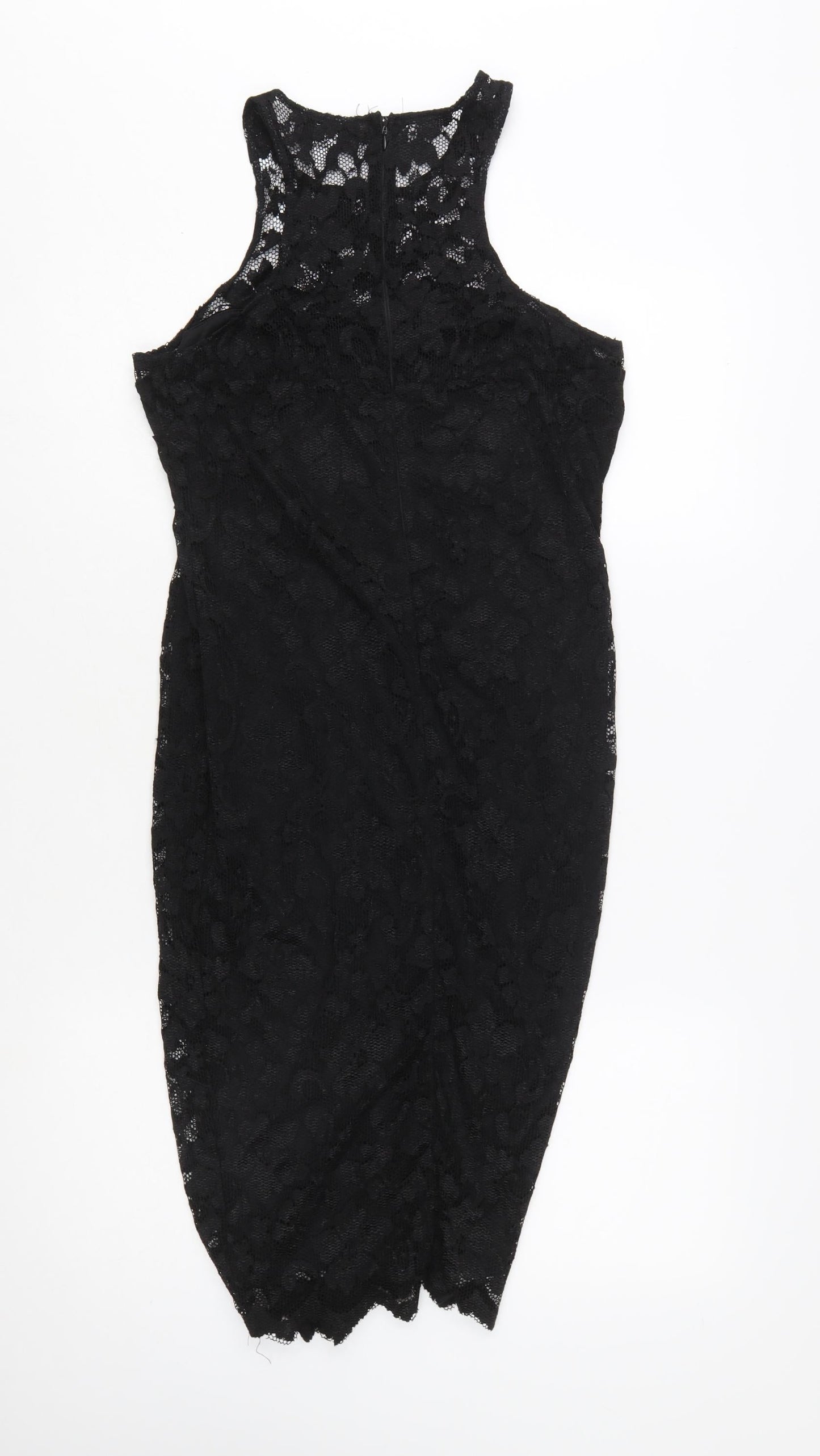 AX Paris Women's Black Lace Bodycon Knee Length Dress Size 14