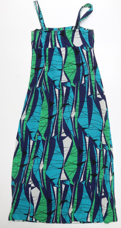 Monsoon Womens Multicoloured Size 10 A-Line Cotton Sleeveless Midi Dress