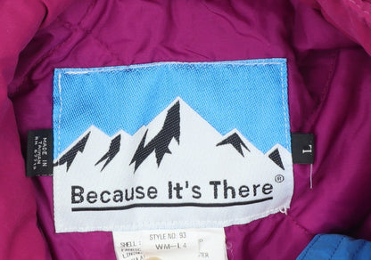 Because It's There Women's Pink L Puffer Jacket Waterproof Retro Style