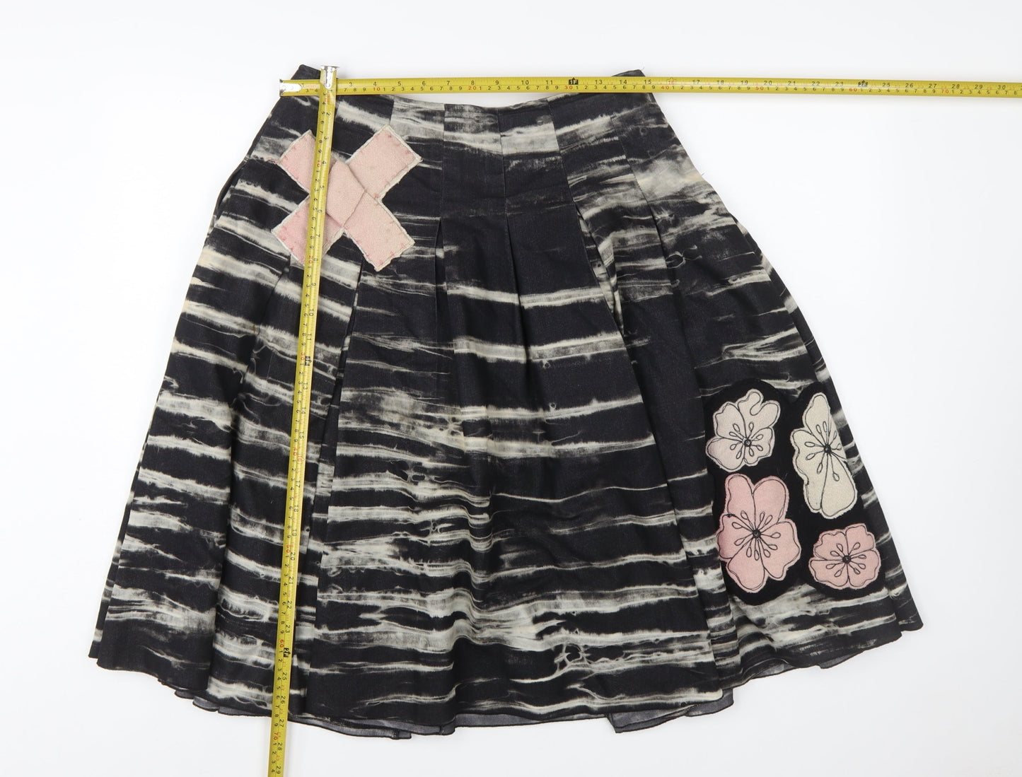 Marks and Spencer Women’s Black A-Line Floral Midi Skirt Size 10L