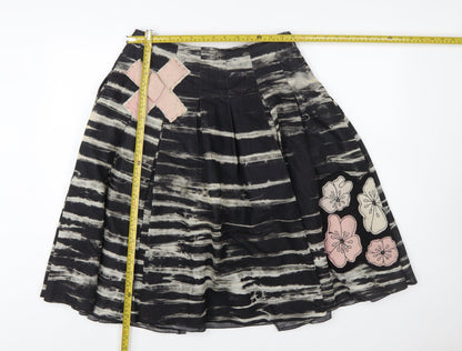Marks and Spencer Women’s Black A-Line Floral Midi Skirt Size 10L
