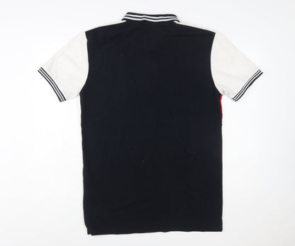 QE FRY 07 Men's Multicoloured 2XL Colourblock Polo Shirt