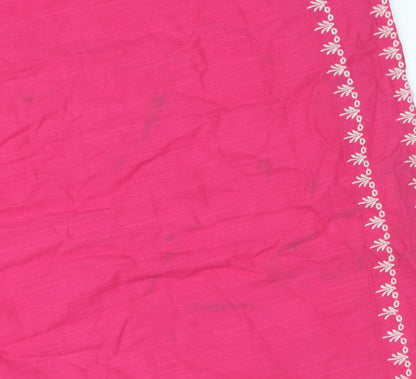 Monsoon Women's Pink Embroidered Cotton Strapless A-Line Dress Size 10