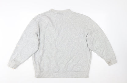 Adidas Women's Grey Cotton Blend Crew Neck Sweatshirt Size 10