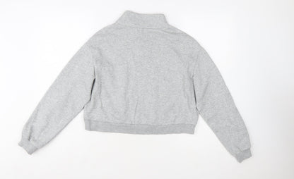 H&M Divided Women's Grey 1/4 Zip Manhattan USA Sweatshirt Size S