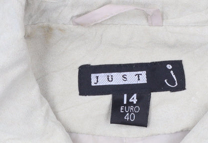 Just J Women's Beige Cotton Zip Basic Jacket Size 14