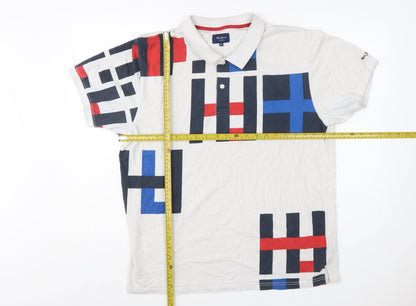 Pepe Jeans Men’s Multicoloured Geometric Polo Shirt Size 2XL