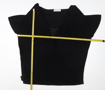 Wardrobe Women’s Black Wrap Blouse Short Sleeve Size 28/30