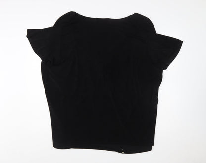 Wardrobe Women’s Black Wrap Blouse Short Sleeve Size 28/30