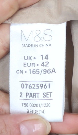 Marks and Spencer Women’s Beige Mid-Length Polyester Jacket UK 14