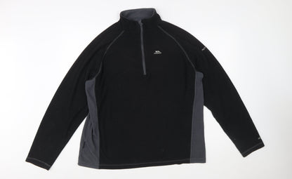 Trespass Mens Black XL Fleece Pullover High Neck Sweatshirt Outdoor
