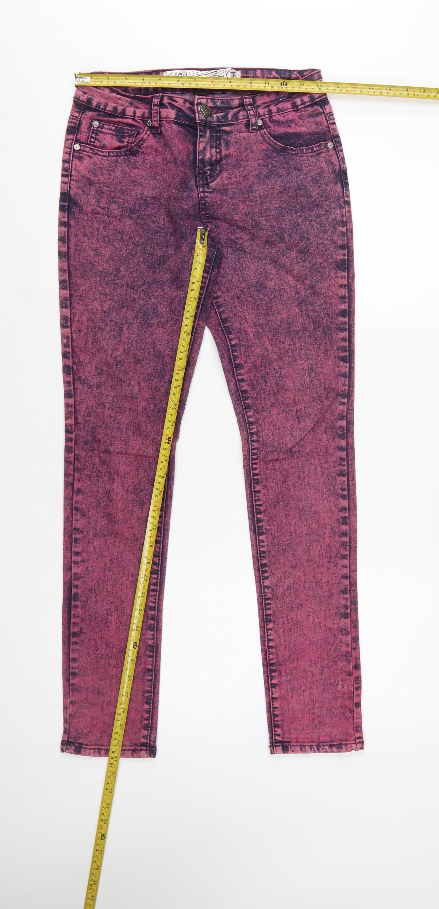 YFI Jeans Women’s Pink Acid Wash Skinny Denim Jeans Size 26