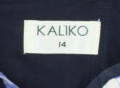Kaliko Women's Blue Polka Dot Fit & Flare Dress Size 14