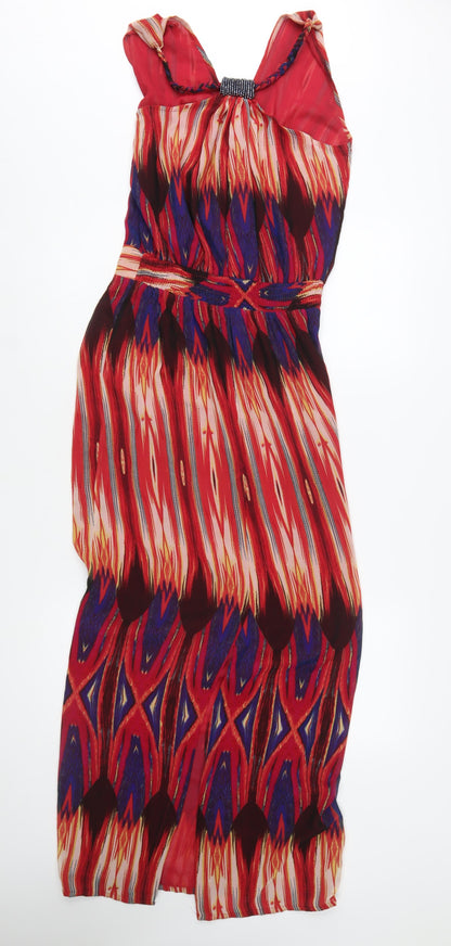 Next Runway Red Bohemian Maxi Dress Women’s Size 6 Sleeveless V-Neck