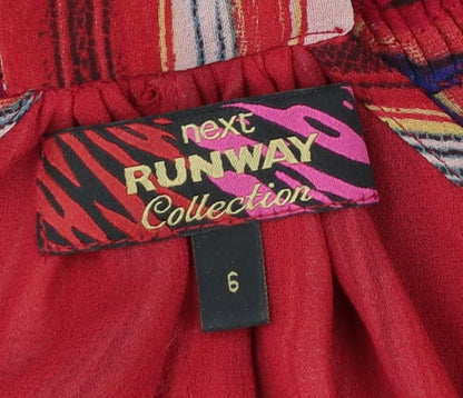 Next Runway Red Bohemian Maxi Dress Women’s Size 6 Sleeveless V-Neck