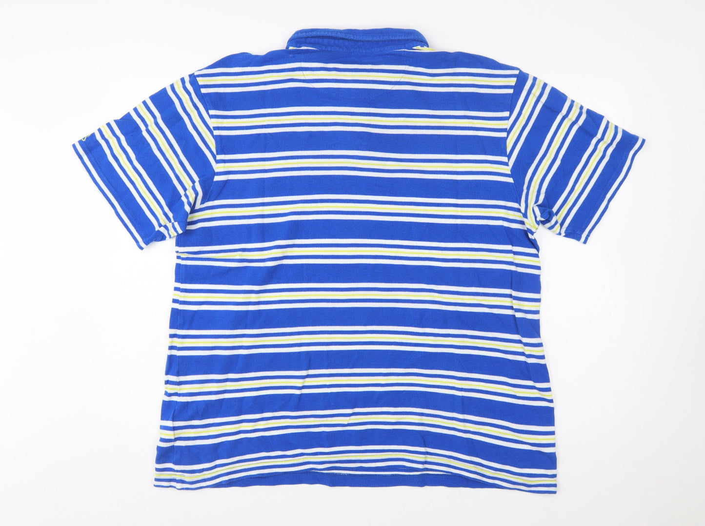 Craghoppers Men's Blue Striped Cotton Polo Shirt 2XL