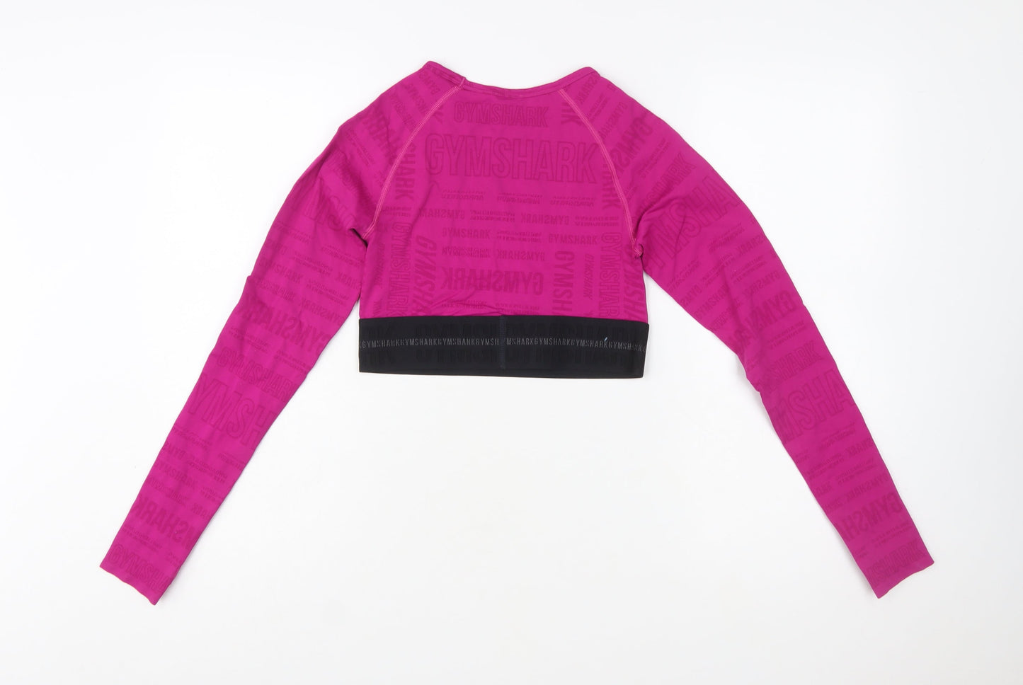 Gymshark Women's Pink Long Sleeve Cropped Activewear Top Size S