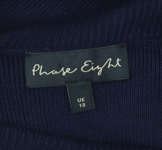 Phase Eight Women's Blue Off Shoulder Bodycon Knit Dress UK 10