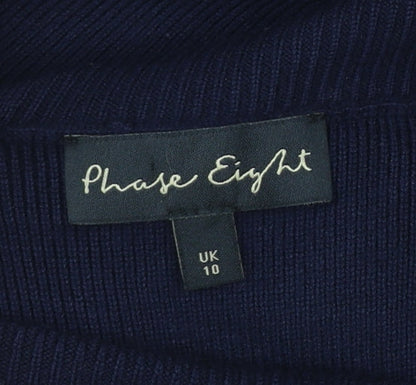 Phase Eight Women's Blue Off Shoulder Bodycon Knit Dress UK 10