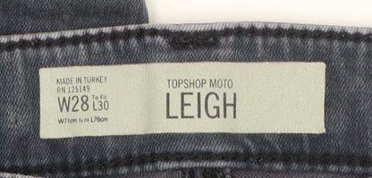 Topshop Moto Leigh Women's Blue Skinny Jeans Size 10 Regular Stretch Denim