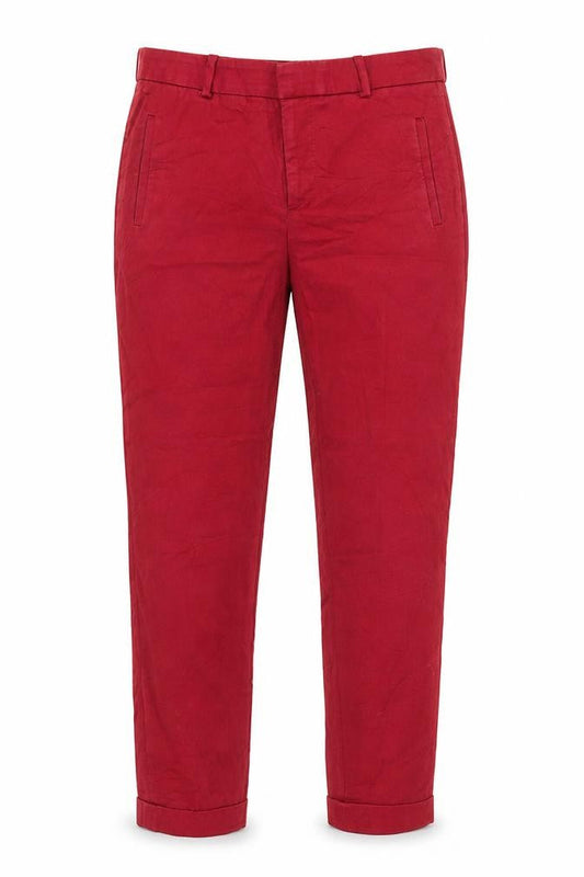Zara Basic Women's Red Chino Trousers Size 8 Slim Fit Work Casual