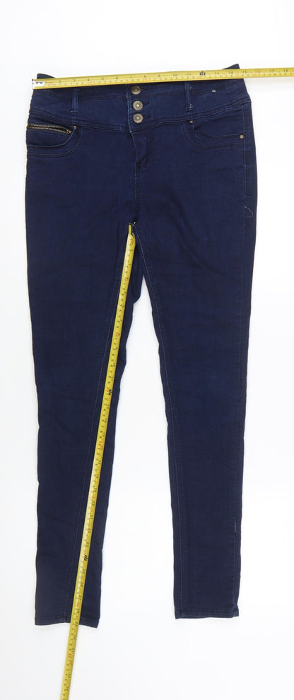 Denim Co. Women's Blue Skinny Jeans Size 12 Mid Rise Stretch