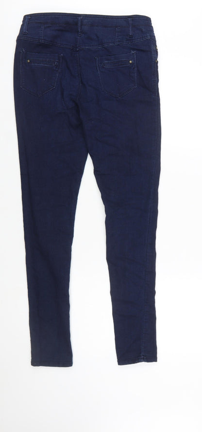 Denim Co. Women's Blue Skinny Jeans Size 12 Mid Rise Stretch