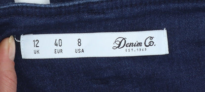 Denim Co. Women's Blue Skinny Jeans Size 12 Mid Rise Stretch