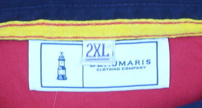 Beaumaris Men's Red 2XL Long Sleeve Colourblock Polo Shirt