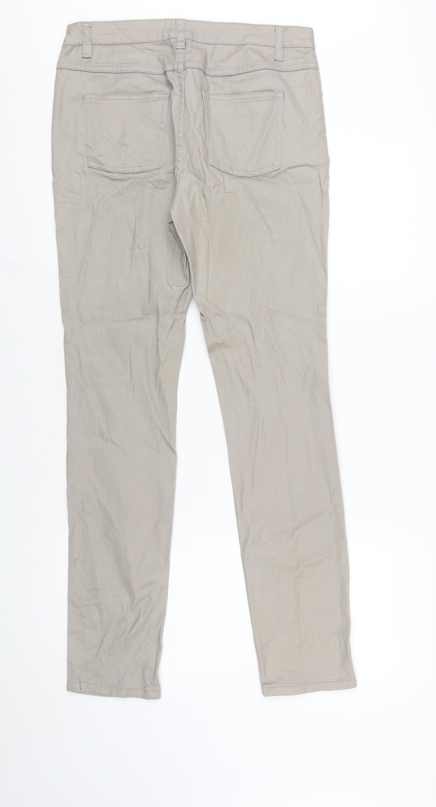 Vila Clothes Women Beige Chino Trousers W29 L32 Slim Fit