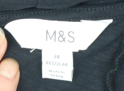 Marks and Spencer Womens Black One Shoulder Jersey Slip Dress Size 24
