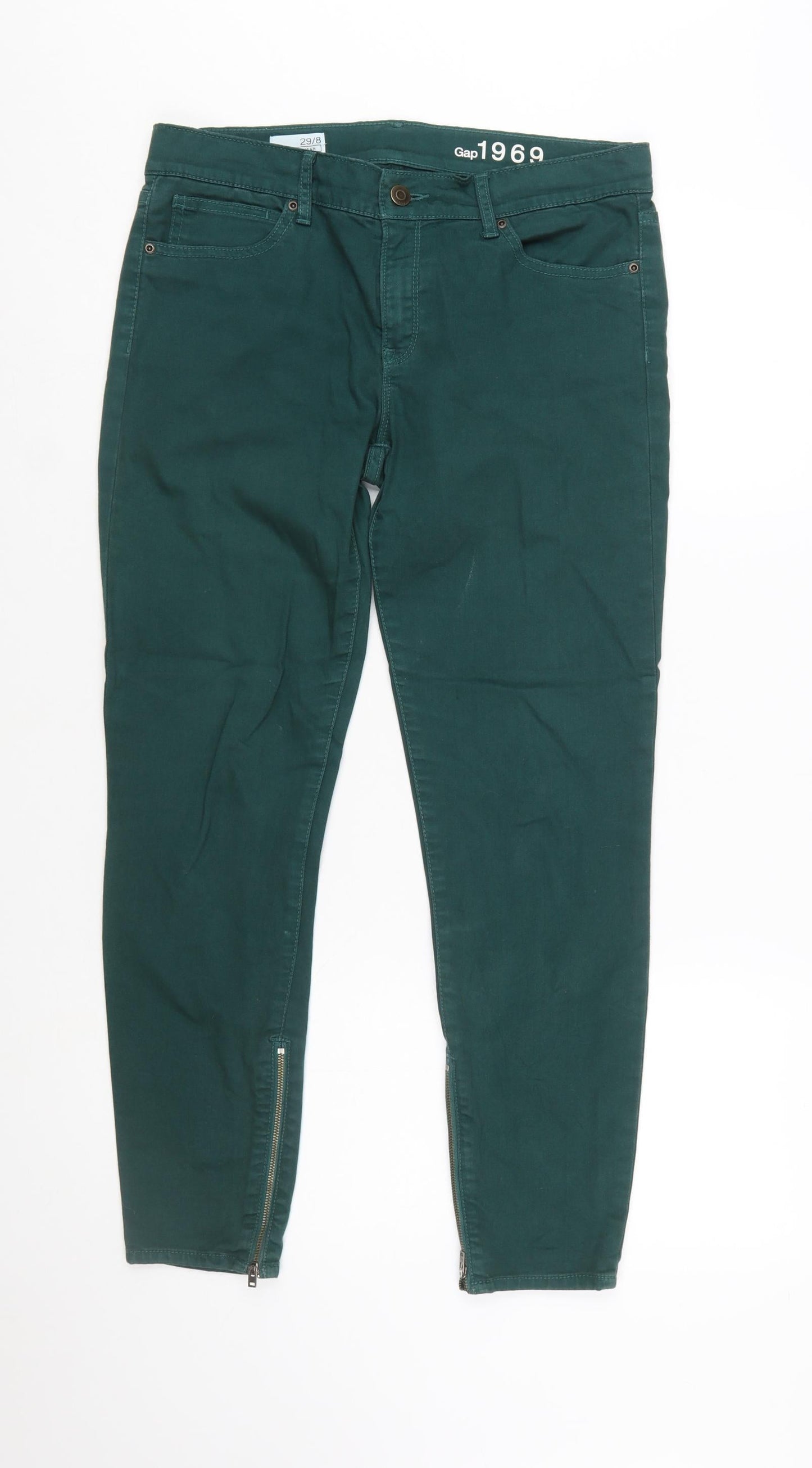 Gap Women Green 1969 Mid Rise Stretch Jegging Jeans Size 8