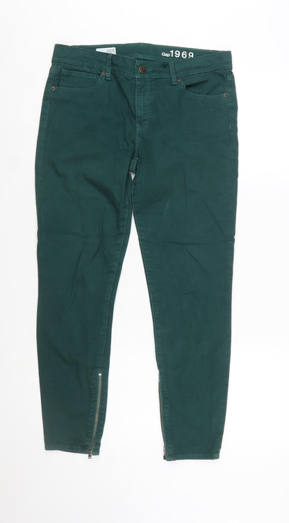 Gap Women Green 1969 Mid Rise Stretch Jegging Jeans Size 8