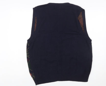 Jos.A.Bank Men's Multicoloured Argyle Wool Knit Vest M Classic