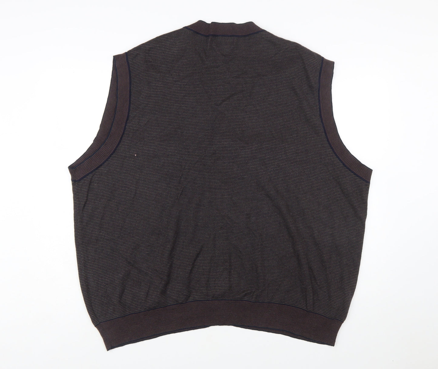 Cutter & Buck Men's Brown 2XL Sleeveless Button Knit Vest Jumper