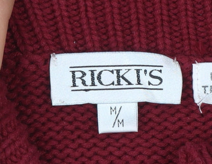 Ricki's Women Multicoloured Fair Isle Cotton High Neck Jumper M