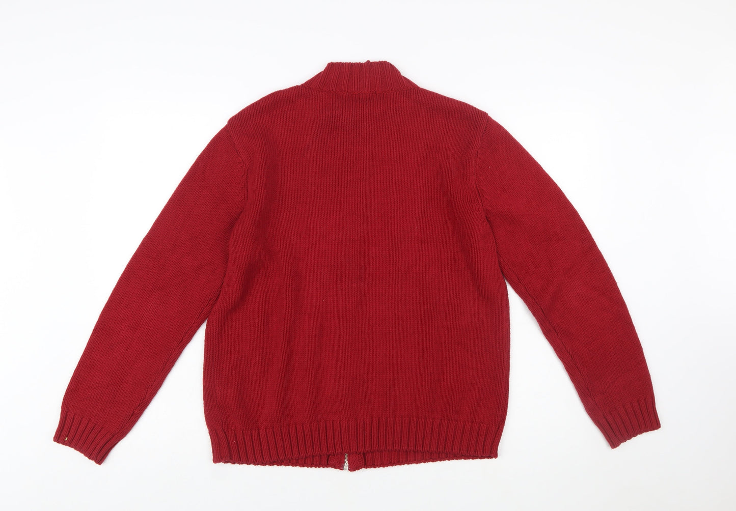 Northern Reflections Women Red Fair Isle Full Zip Knit Jumper M
