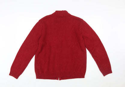 Northern Reflections Women Red Fair Isle Full Zip Knit Jumper M