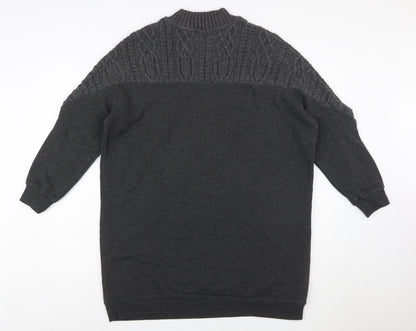 River Island Womens Grey Cable-Knit Long Sleeve Pullover Jumper L