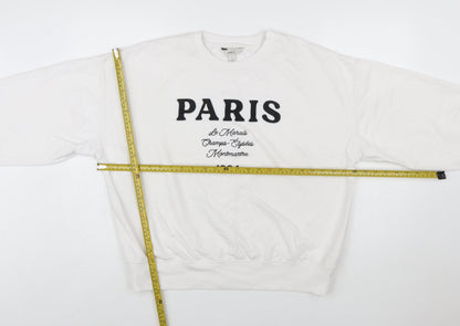 Marks and Spencer Womens Ivory Sweatshirt Medium Paris Print