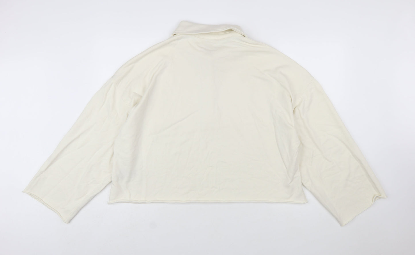 Marks and Spencer Women Ivory Henley Sweatshirt XL Cotton Pullover